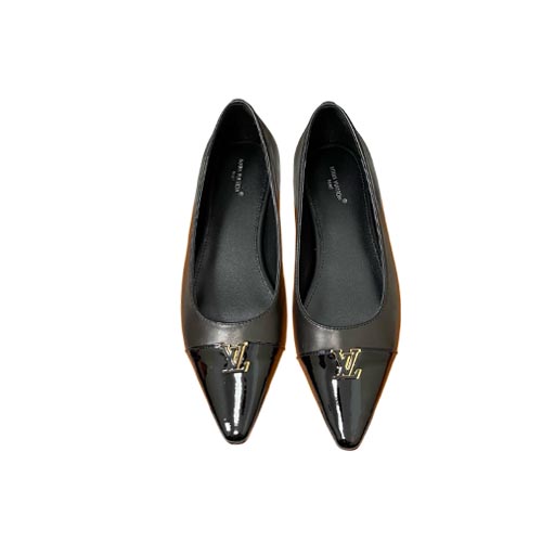 Black Leather LV Logo Ca