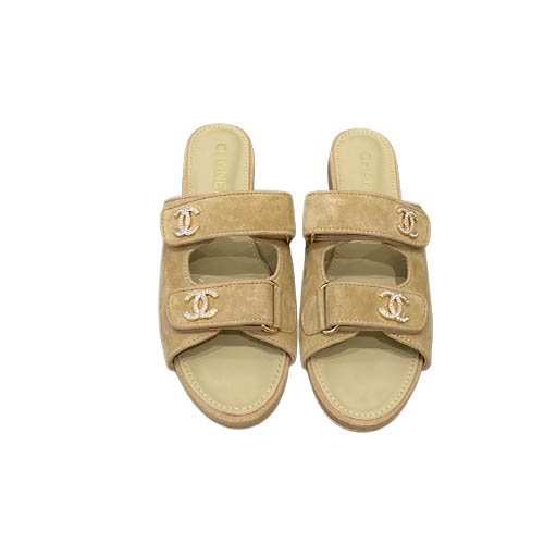 Chanel Beige Suede CC Lo