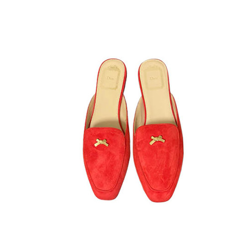 Dior D-Baby Bow Red Sued