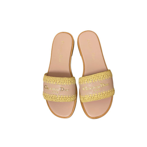 Nude Pink Leather-Raffia