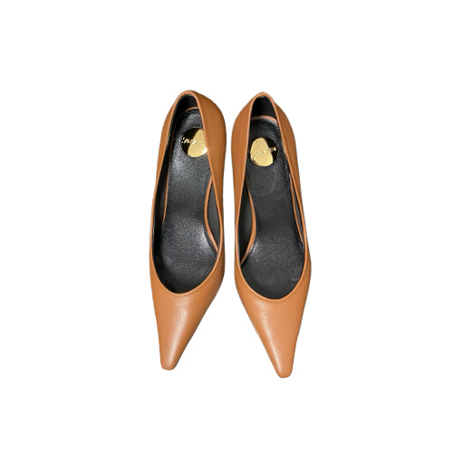 YSL Tan Brown Leather Po