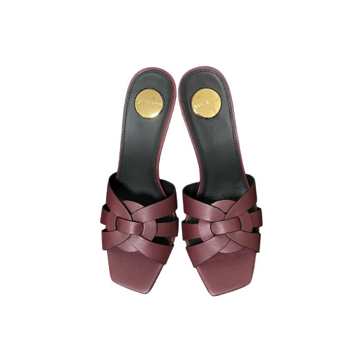 YSL Burgundy Leather Wov