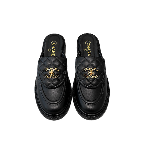 Chanel Black Quilted Lea